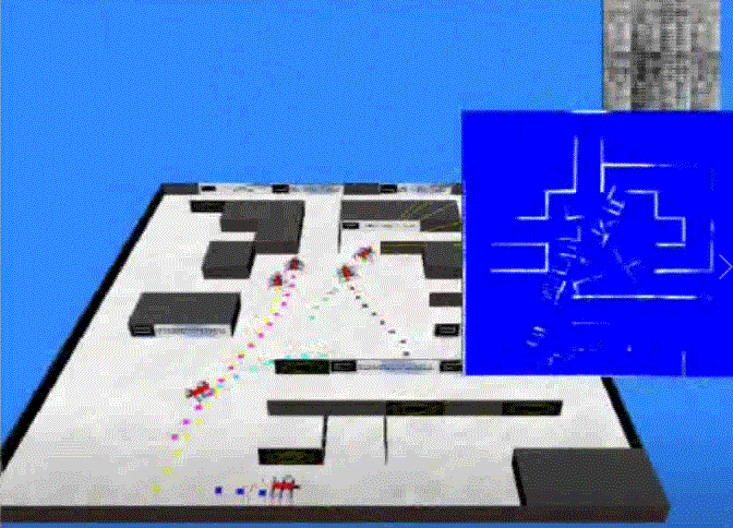 Roachbot Swarm Maps Randomly Generated Mazes, 2005